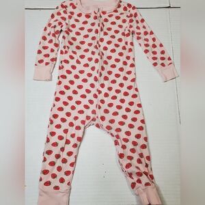Old Navy Pink Strawberry-Print Zip One-Piece 18-24m